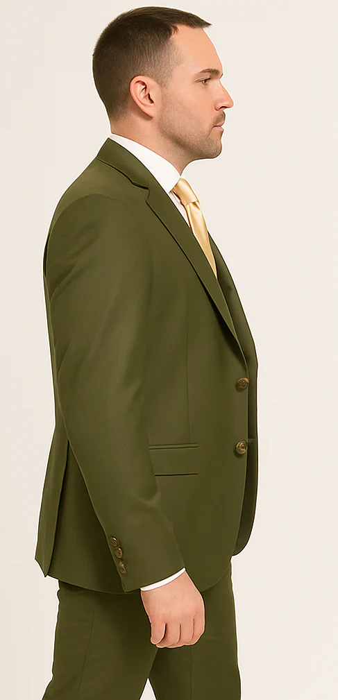 Rossi Man MAX RM1775 Slim Fit 3-Piece Suit – Sophisticated Tailored Olive Green Suit for Men - Image 3