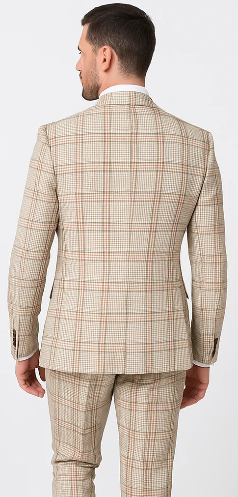 Rossi Man MAX RM1824 Slim Fit 3-Piece Light Brown Suit – Elegant Formalwear for Men - Image 2