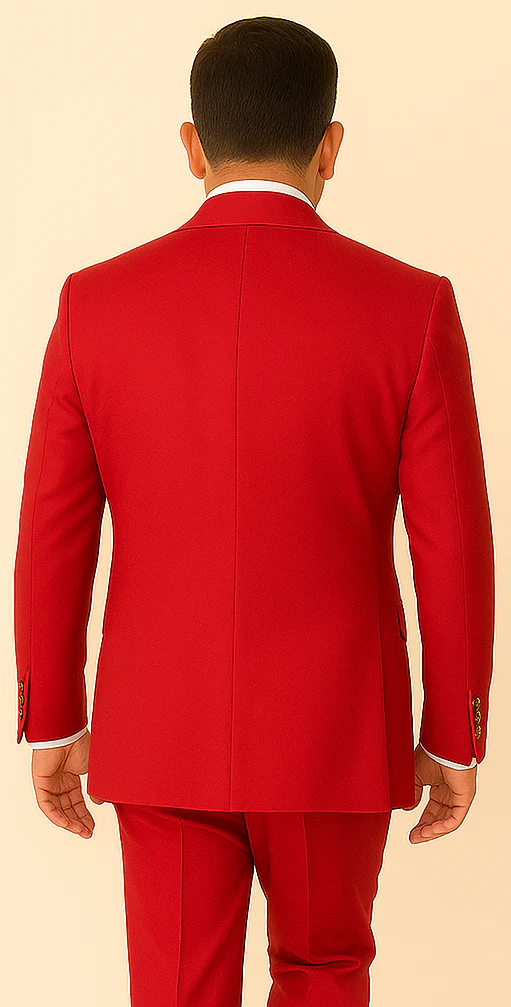 Rossi Man MILANO RM1191 – Slim Fit Red 3-Piece Suit for Men | Stylish Modern Formalwear - Image 2