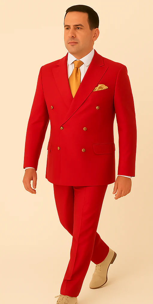Rossi Man MILANO RM1191 – Slim Fit Red 3-Piece Suit for Men | Stylish Modern Formalwear - Image 4