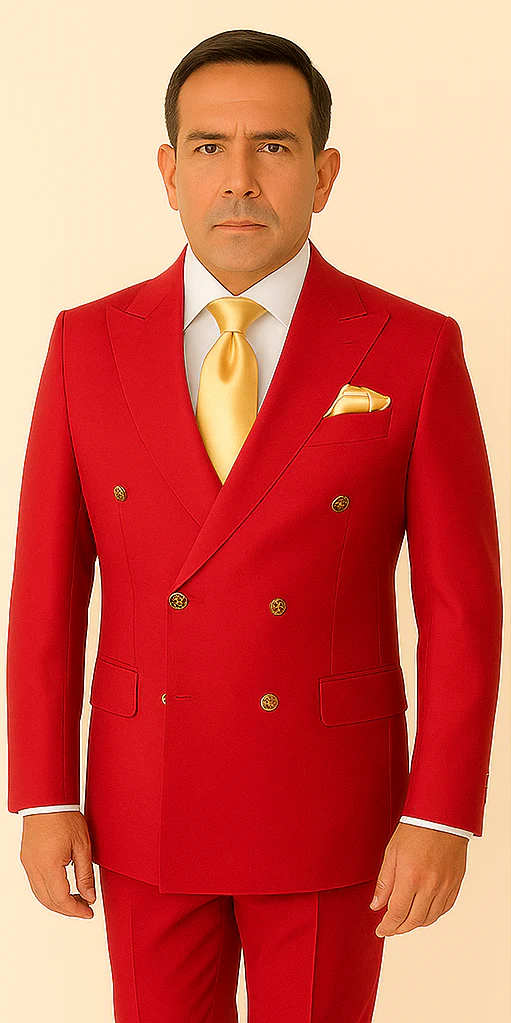 Rossi Man MILANO RM1191 – Slim Fit Red 3-Piece Suit for Men | Stylish Modern Formalwear - Image 5