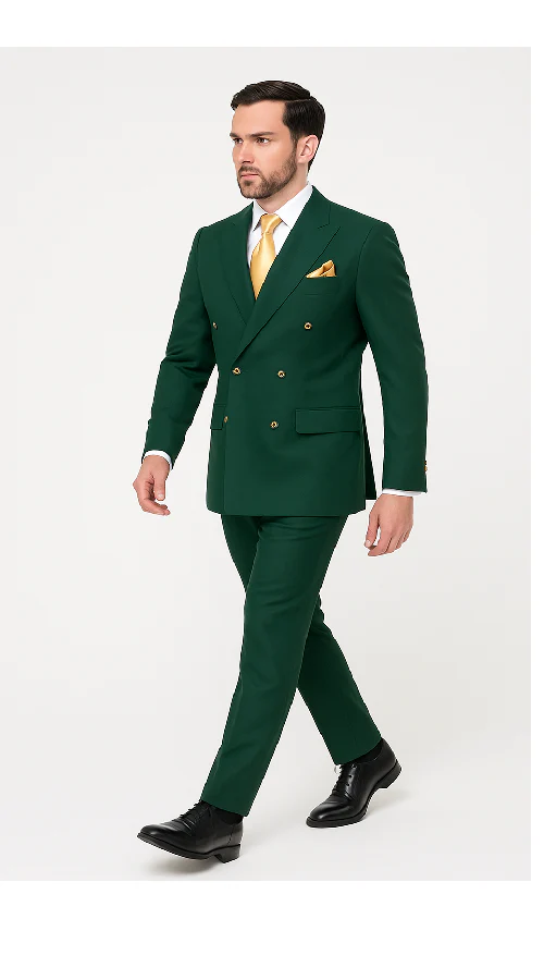 Rossi Man RM1190 – Milano Collection Slim Fit Men’s Suit in Bold Green - Image 4