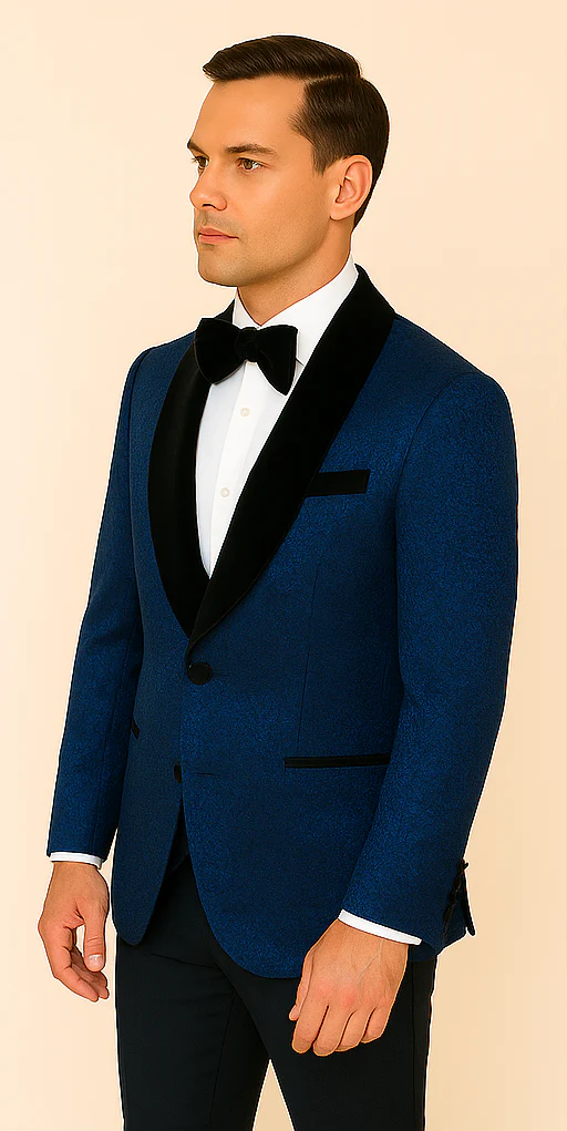 Rossi Man RM1483 – Slim Fit Smoking Style 3-Piece Tuxedo for Men - Image 2