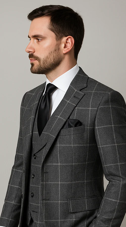 Rossi Man RM1742 – Max Collection Stylish Slim Fit Men’s Suit in Brown - Image 3