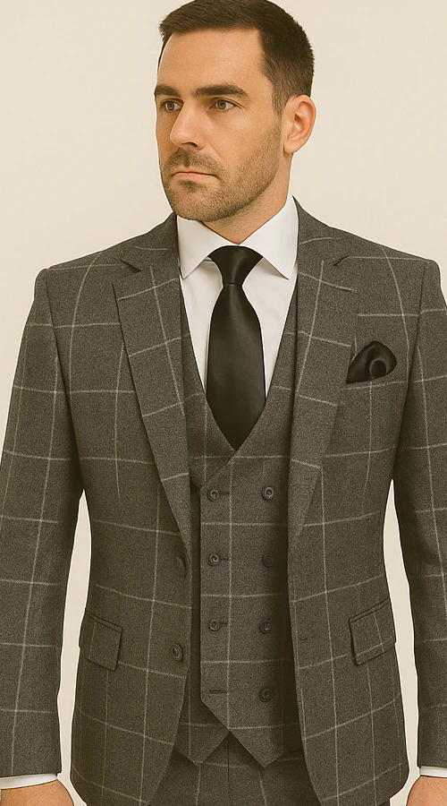 Rossi Man RM1742 – Max Collection Stylish Slim Fit Men’s Suit in Brown - Image 5