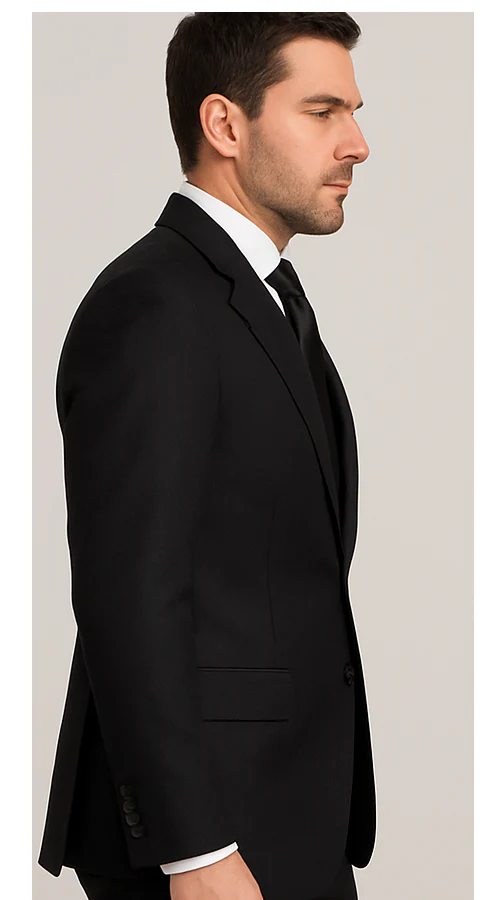 Rossi Man RM2301 – Sam Collection Men’s Slim Fit Formal Suit in Black - Image 3