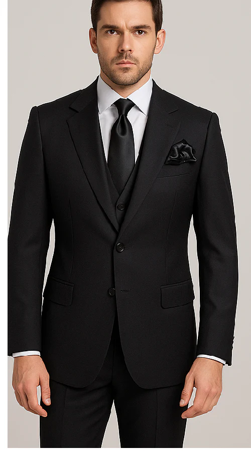 Rossi Man RM2301 – Sam Collection Men’s Slim Fit Formal Suit in Black - Image 4