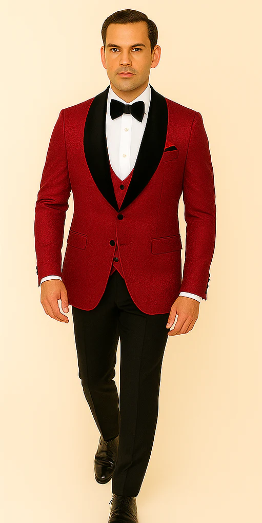 Rossi Man RM1448 – Elegant Smoking Style 3-Piece Tuxedo Set for Men - Image 2