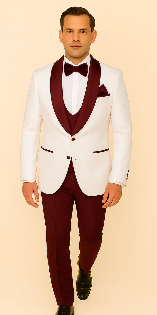 Rossi Man RM1480 – Men's 3-Piece Smoking Style Tuxedo Suit for Formal - Image 2