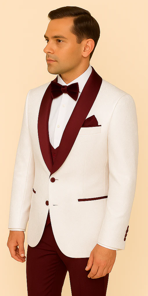 Rossi Man RM1480 – Men's 3-Piece Smoking Style Tuxedo Suit for Formal - Image 4