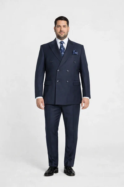 Rossiman Blue Men's Suit Double Breasted Slim Fit - Image 6