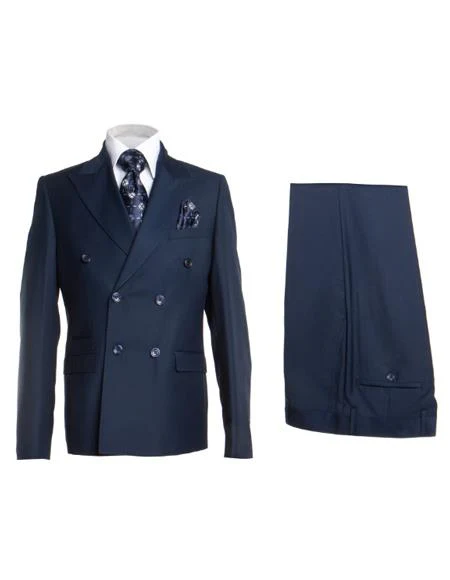 Rossiman Men's Blue Slim Fit Suit – Modern Tailored Formalwear - Image 9