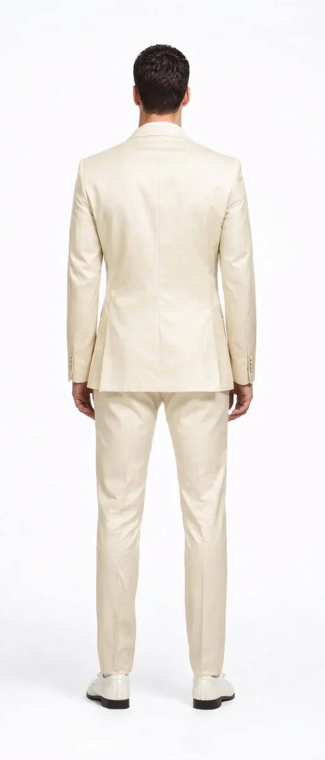 Rossiman Suit - Sateen Suit - Cream Shiny Suit - Image 2