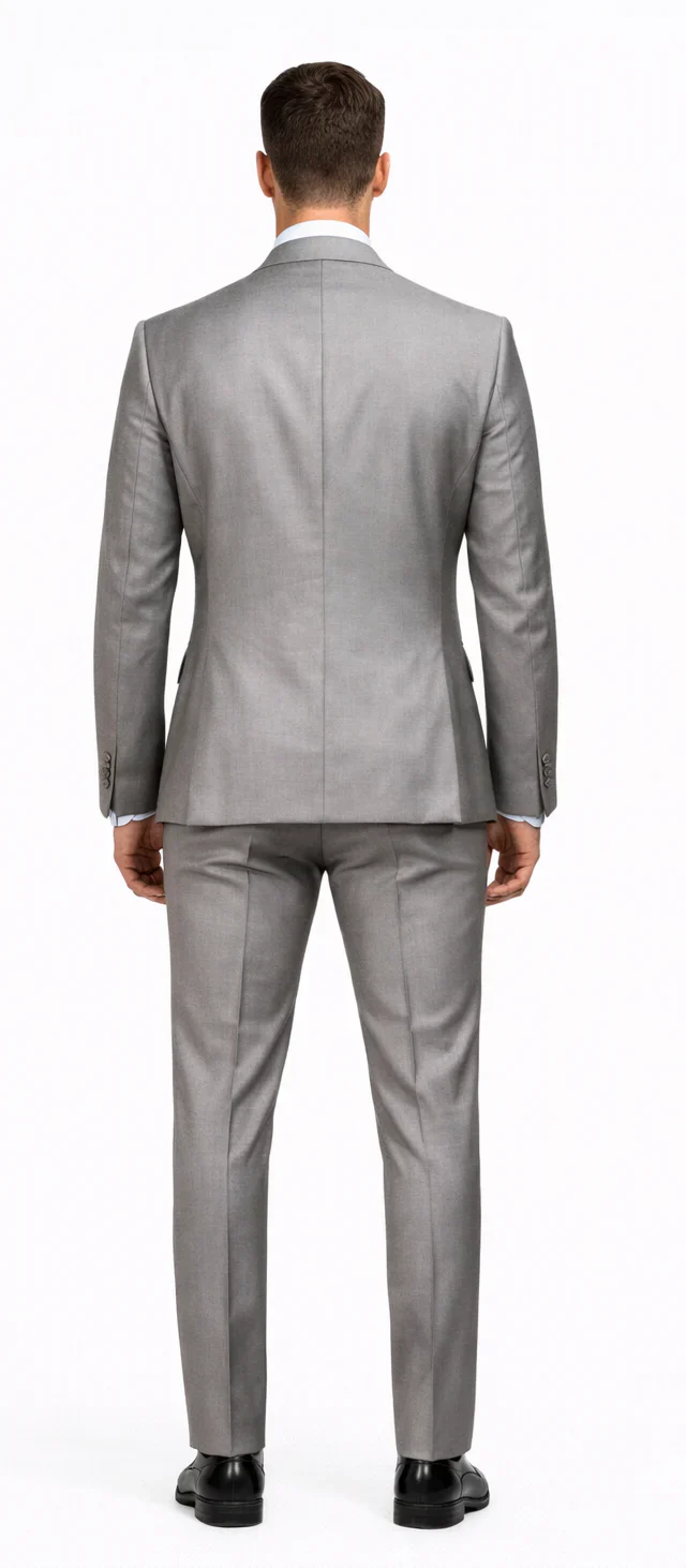 Rossiman Gray Men's Slim-fit Suit Vested Flat Front Pants - Image 2