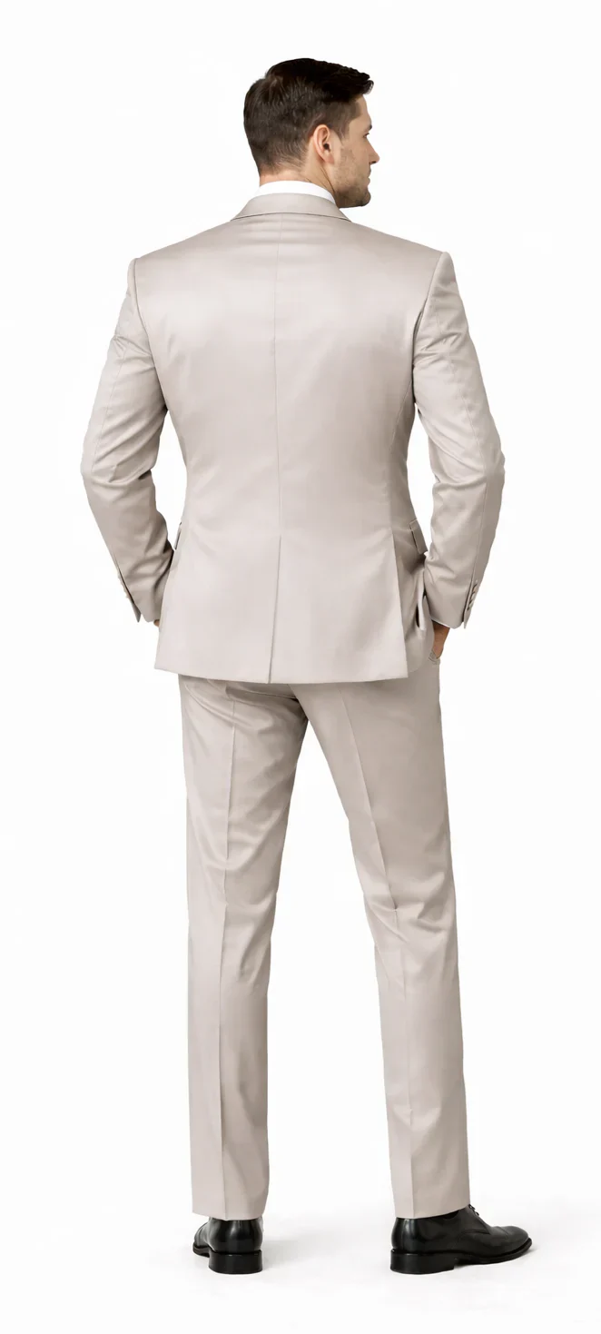 Rossiman Men’s Gray Shiny Sateen Suit – Sleek & Modern Formalwear - Image 2