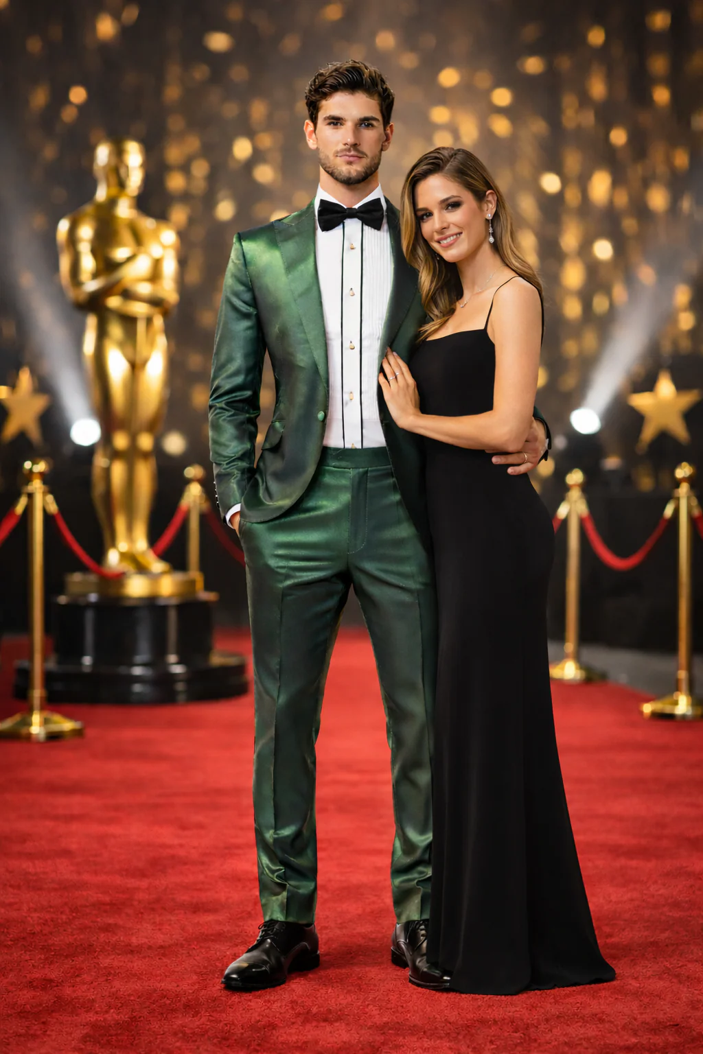 Rossiman Men’s Green Sateen Suit – Glossy Finish with Modern Flair - Image 8