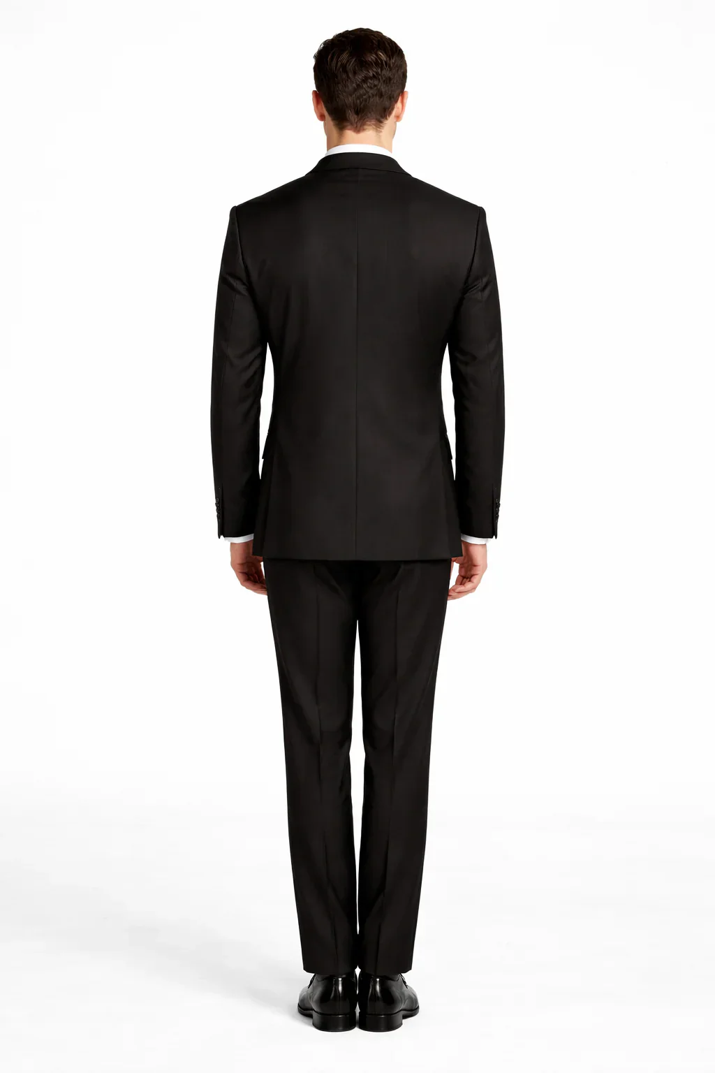 Rossiman Men's Black Slim Fit Suit Double Brest Vest Flat Front Pants - Image 2