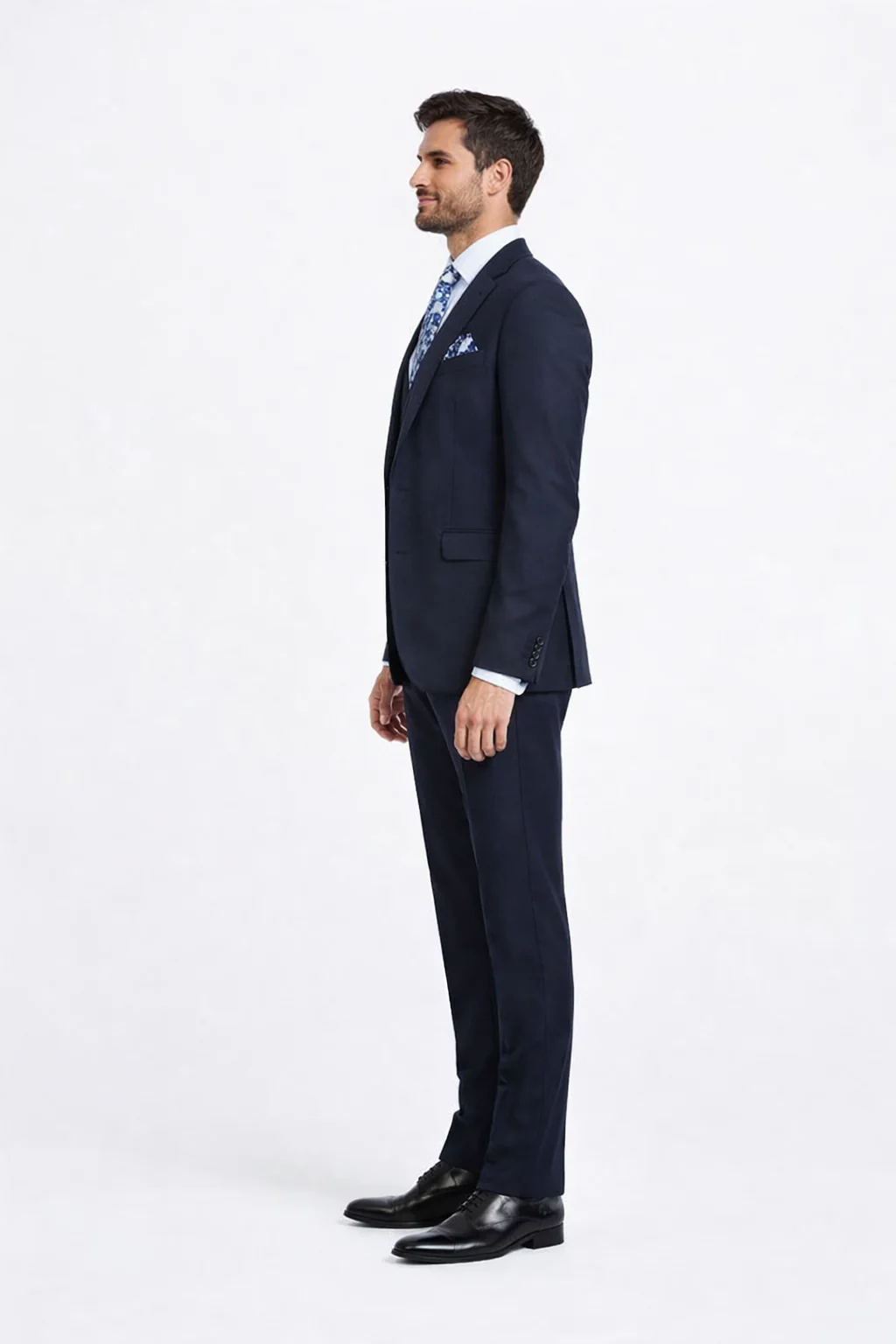 Rossiman Men’s Formal Blue Suit – Slim Fit Design with Vest and Trousers - Image 4
