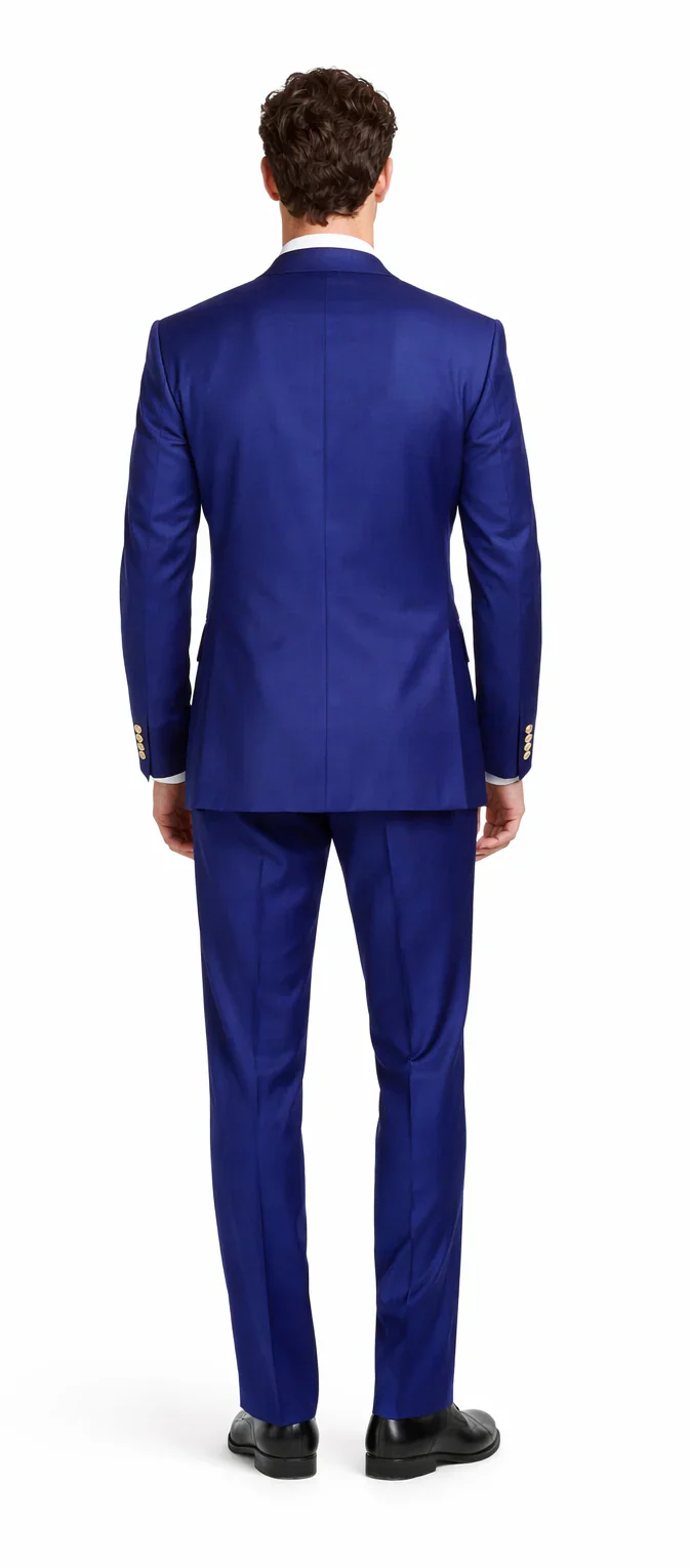 Rossiman Men's Slim Fit Royal Blue Suit – Double-Breasted Elegance - Image 2