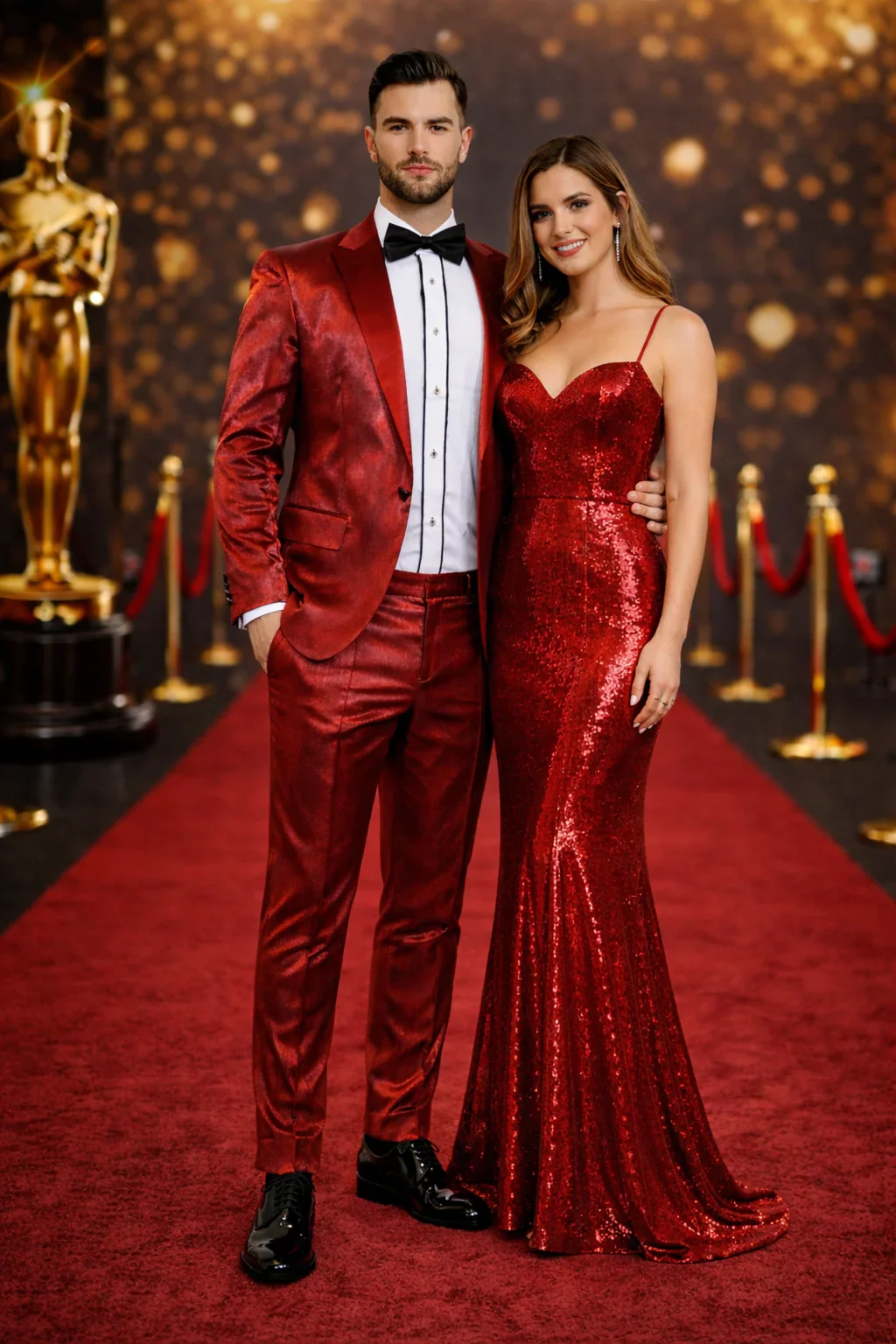 Rossiman Men’s Red Sateen Suit – Glossy Finish Bold Formalwear - Image 7