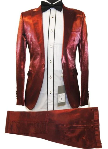 Rossiman Suit - Sateen Suit - Red Shiny Suit - Image 9