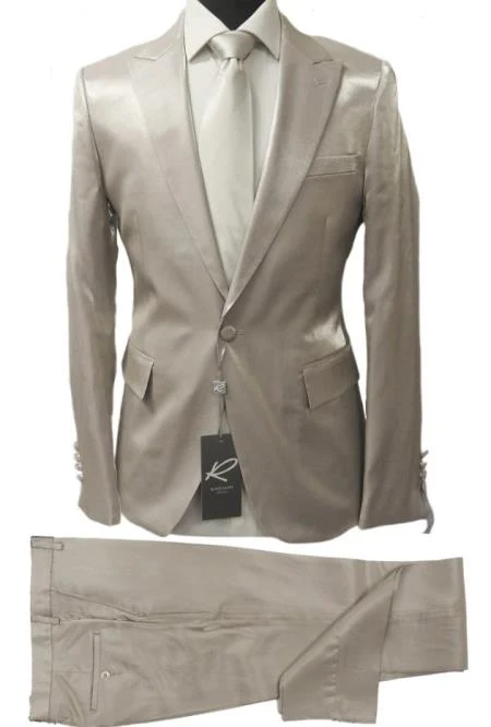 Rossiman Suit - Sateen Suit - Gray Shiny Suit - Image 9