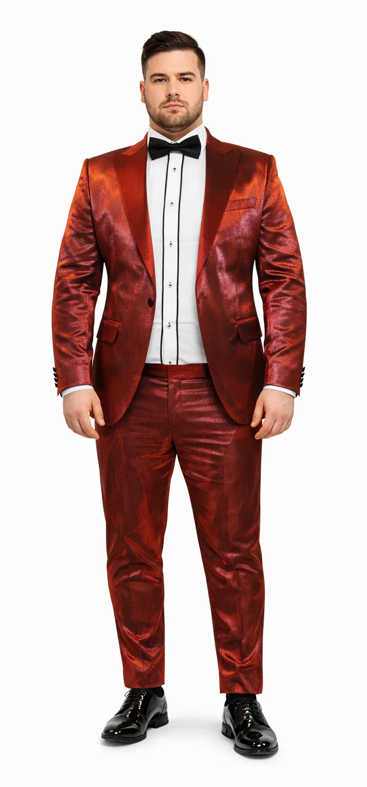 Rossiman Suit - Sateen Suit - Red Shiny Suit - Image 8