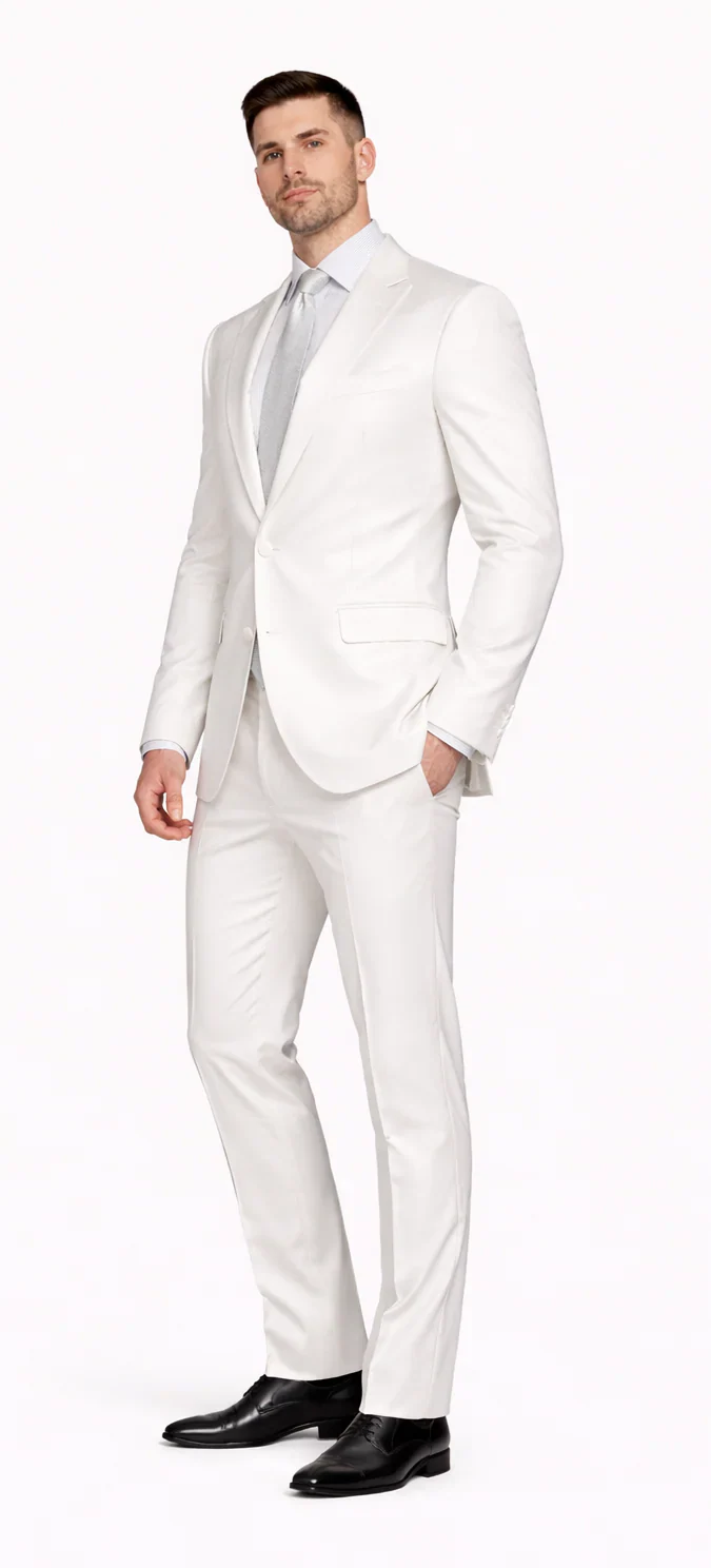 Rossiman Men’s Royal Blue Glossy Sateen Suit – Bold & Refined Look - Image 3