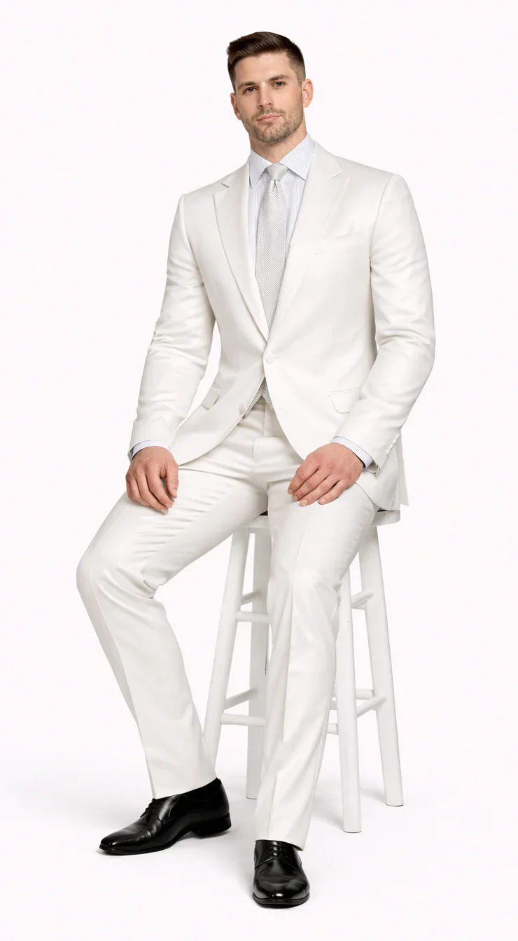 Rossiman Men’s Royal Blue Glossy Sateen Suit – Bold & Refined Look - Image 4