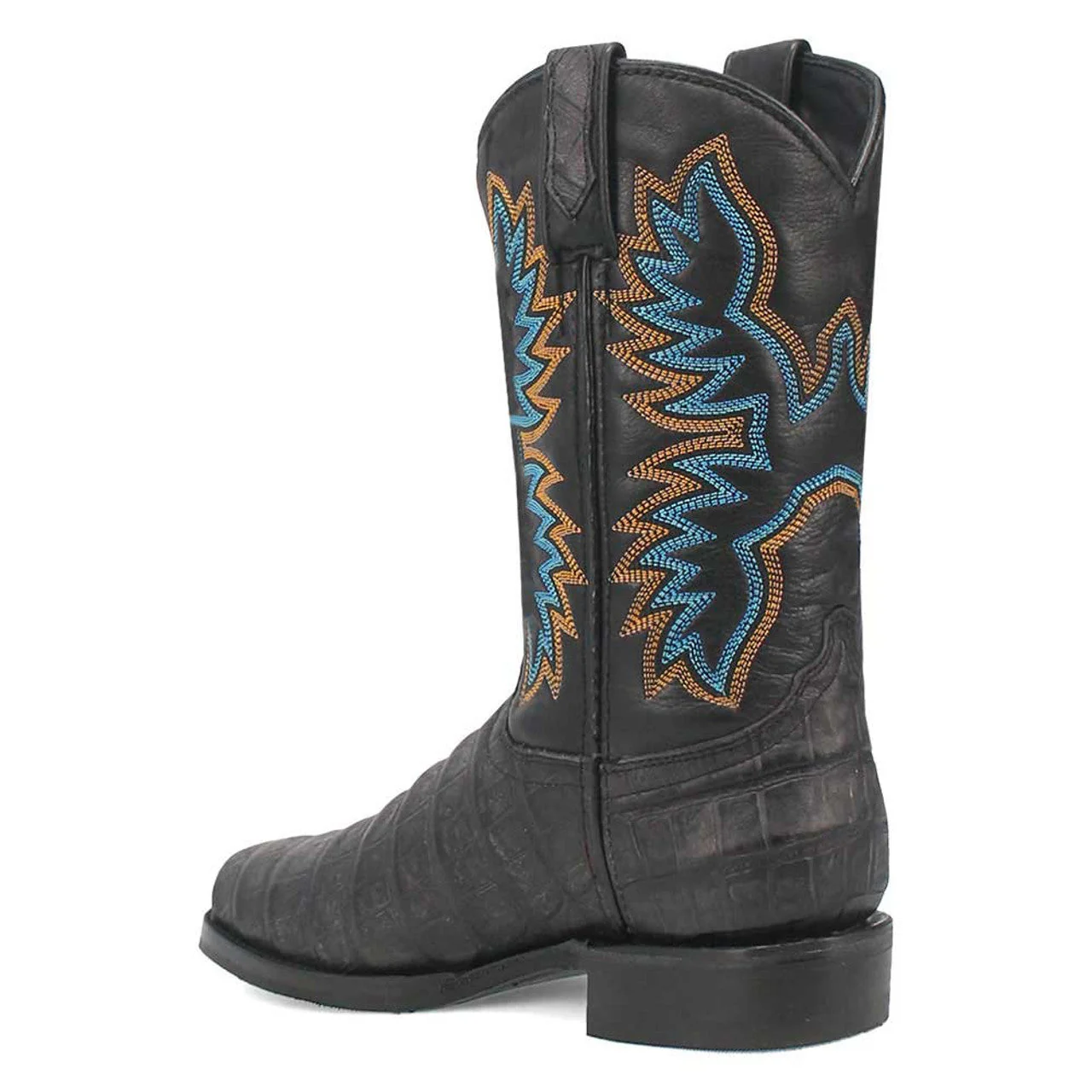 Dingo Round Toe Black Leather Boots - Image 8