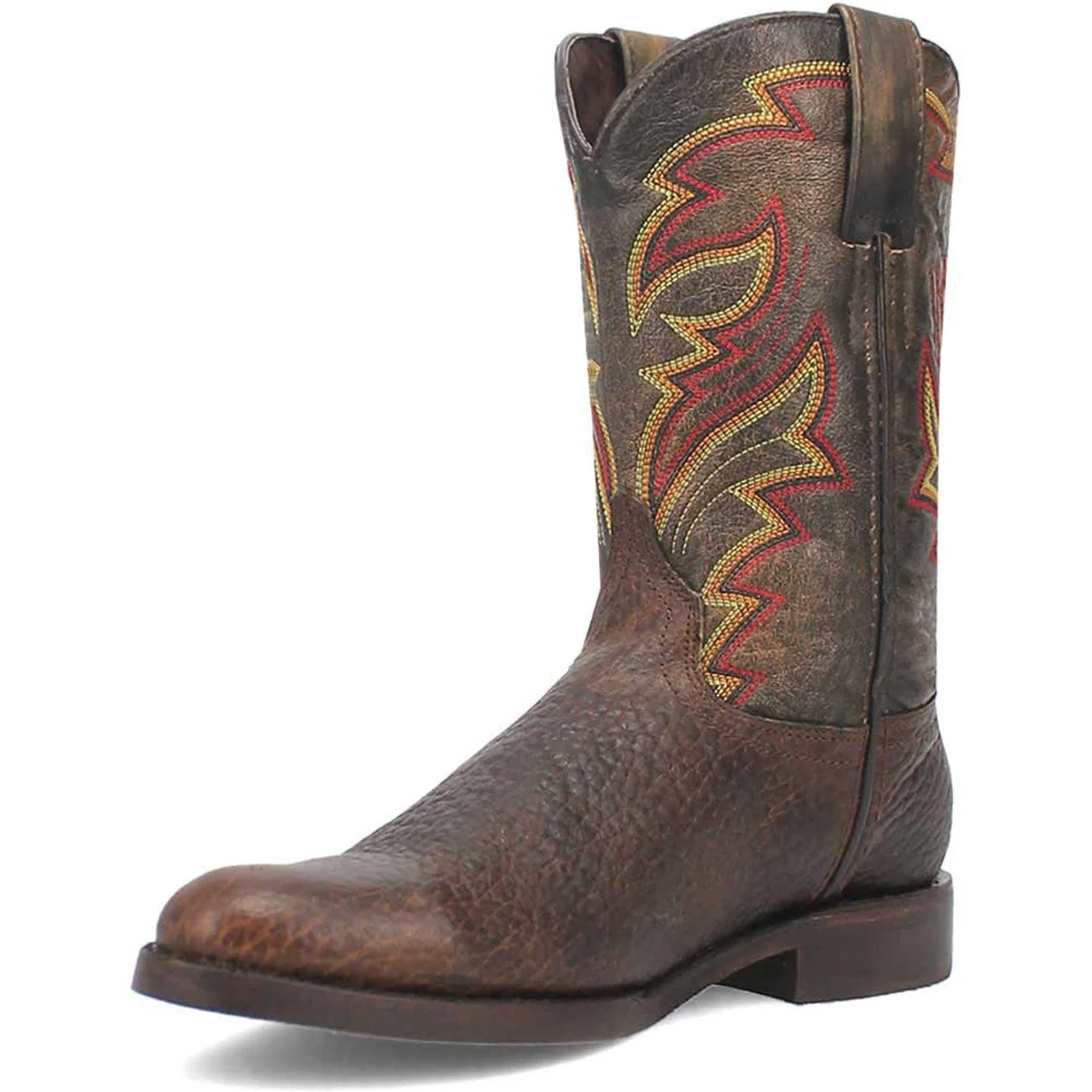 Dingo Round Toe Brown and Orange Western Leather Boots - Image 5