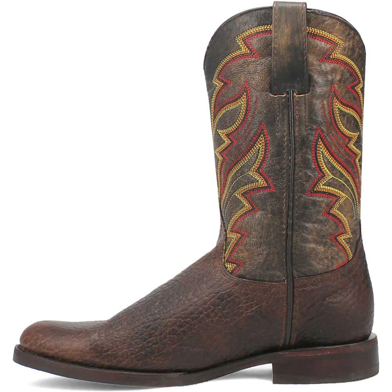 Dingo Round Toe Brown and Orange Western Leather Boots - Image 6