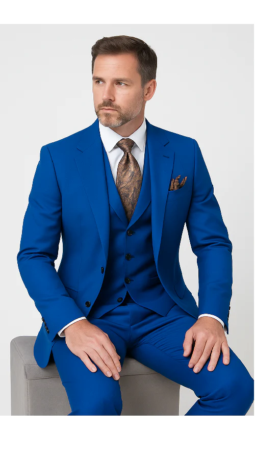 Royal Blue 3-Piece Suit – Rossi Man ELI RM110 Slim Fit Men’s Formalwear - Image 4