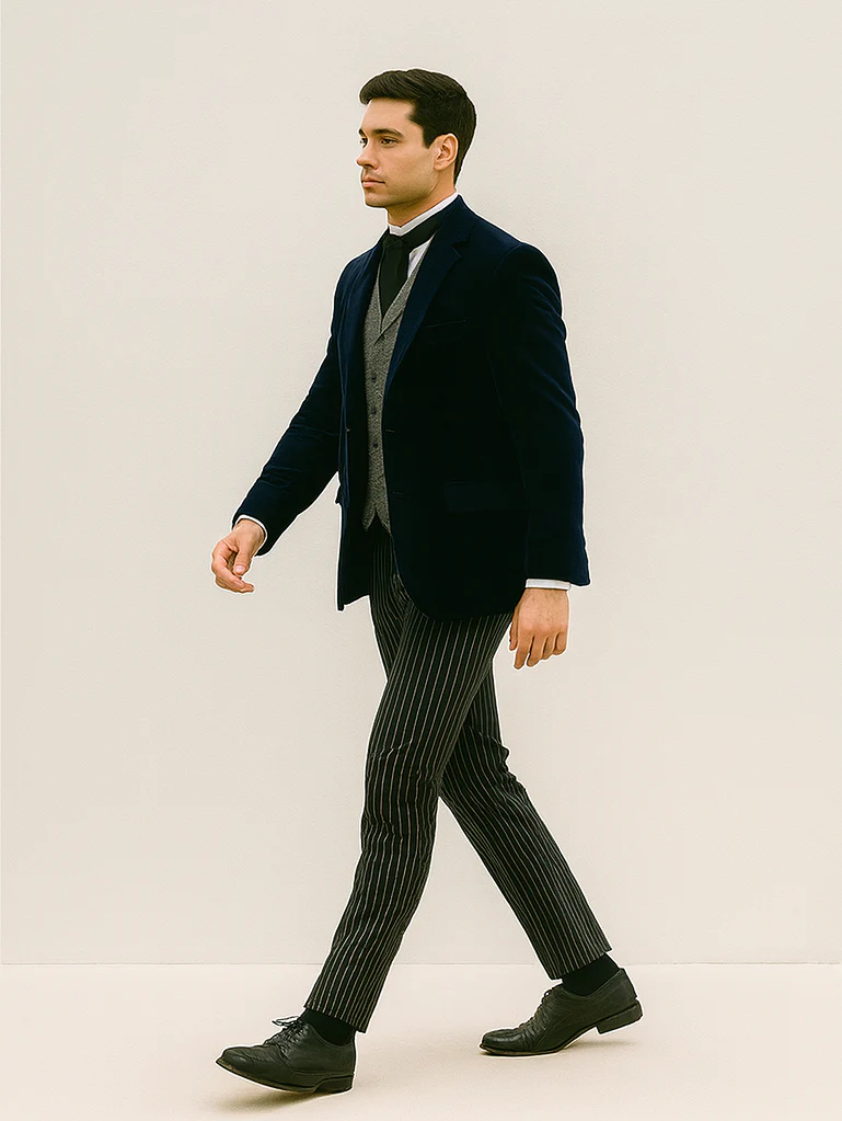 Sapphire Velvet Roderick Smoking Jacket – Luxurious Men's Wear - Image 6