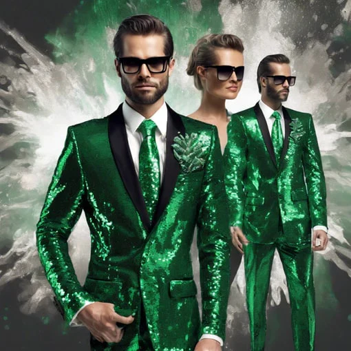 Sequin Tuxedo Suit - Sequin Pants - Image 10
