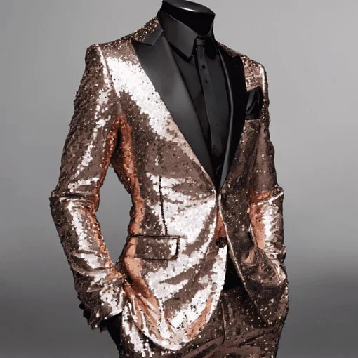 Sequin Tuxedo Suit - Sequin Pants - Image 13