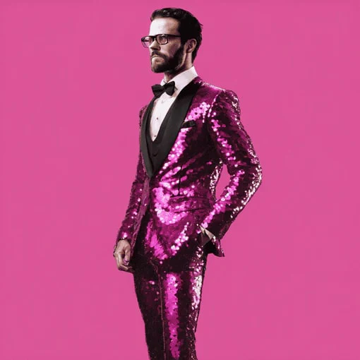 Sequin Tuxedo Suit - Sequin Pants - Image 2