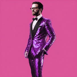 Sequin Tuxedo Suit - Sequin Pants - Image 3