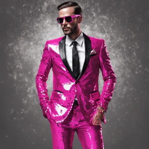 Sequin Tuxedo Suit - Sequin Pants - Image 4