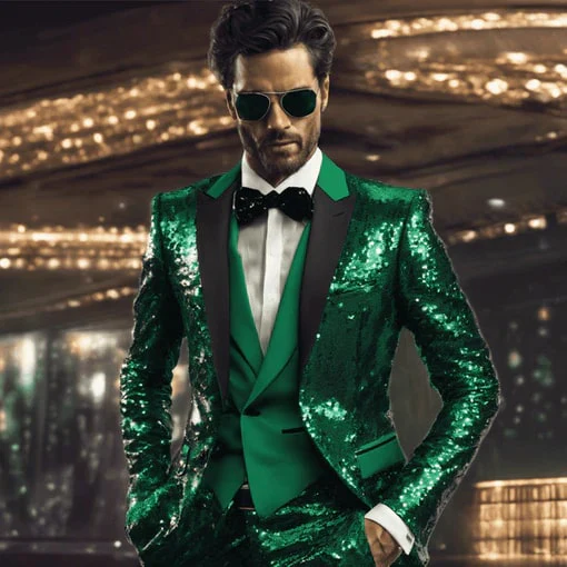 Sequin Tuxedo Suit - Sequin Pants - Image 5