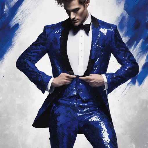 Sequin Tuxedo Suit - Sequin Pants - Image 8