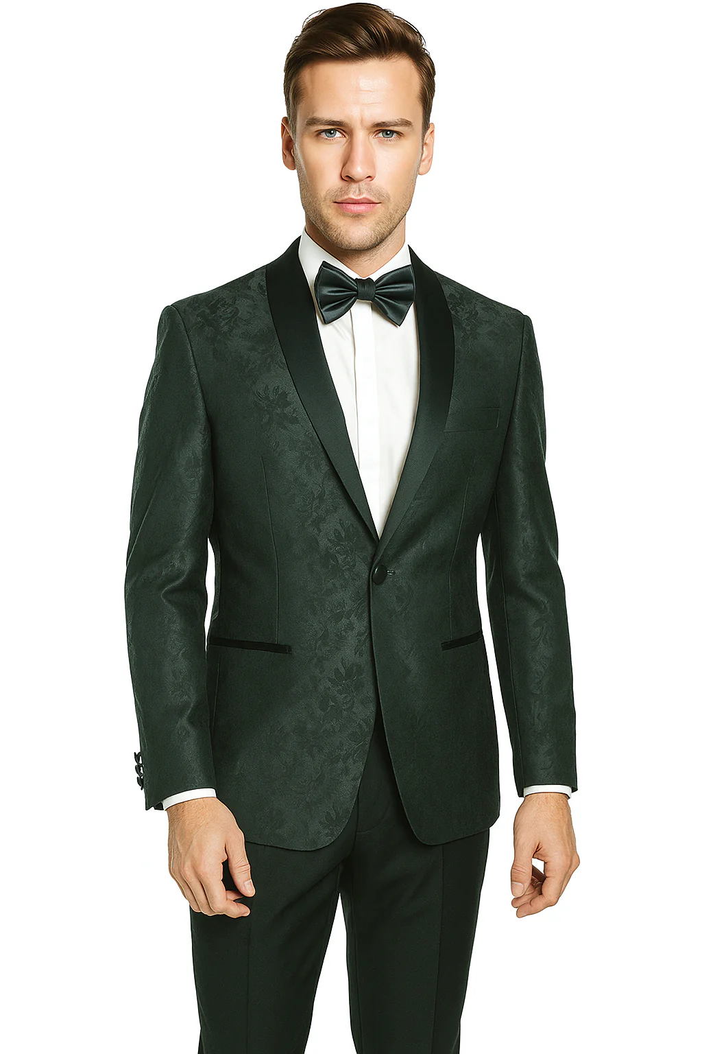 Shawl Jacquard Tuxedo by Giorgio Fiorelli in Burgundy, Gray - Image 12