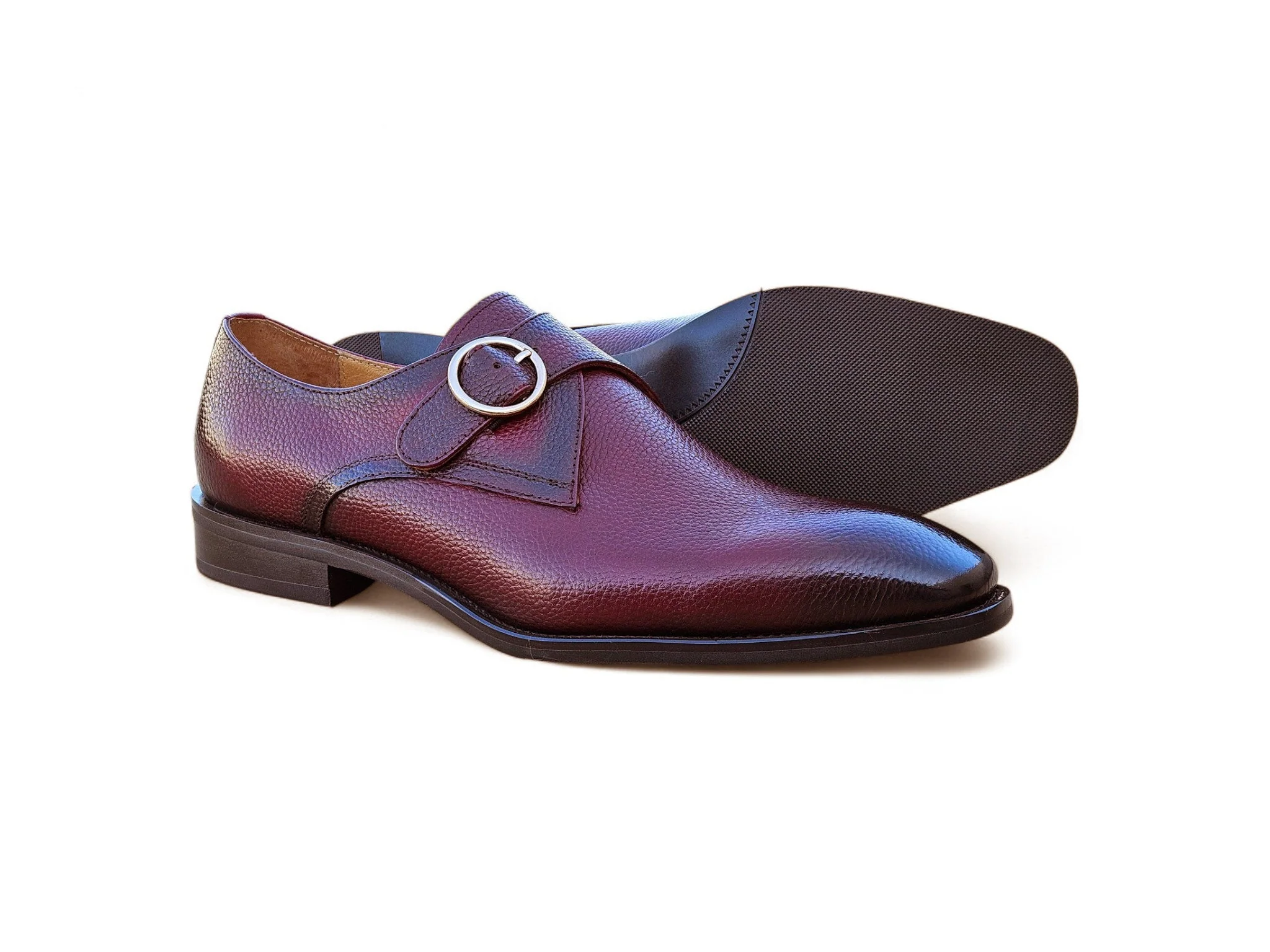 Single Monk Strap Plain Toe Shoes - Image 10