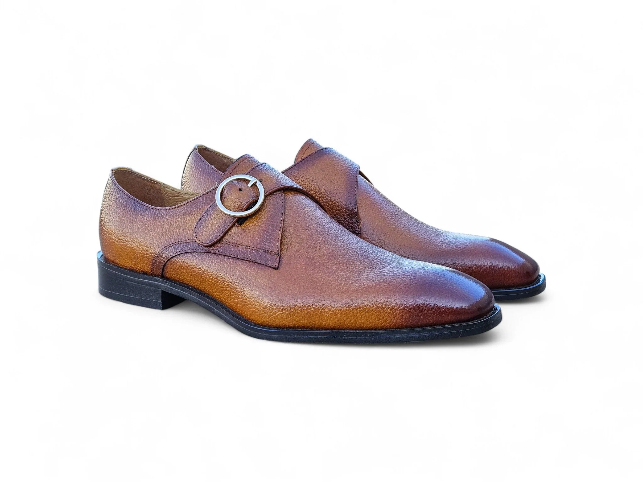 Single Monk Strap Plain Toe Shoes - Image 13