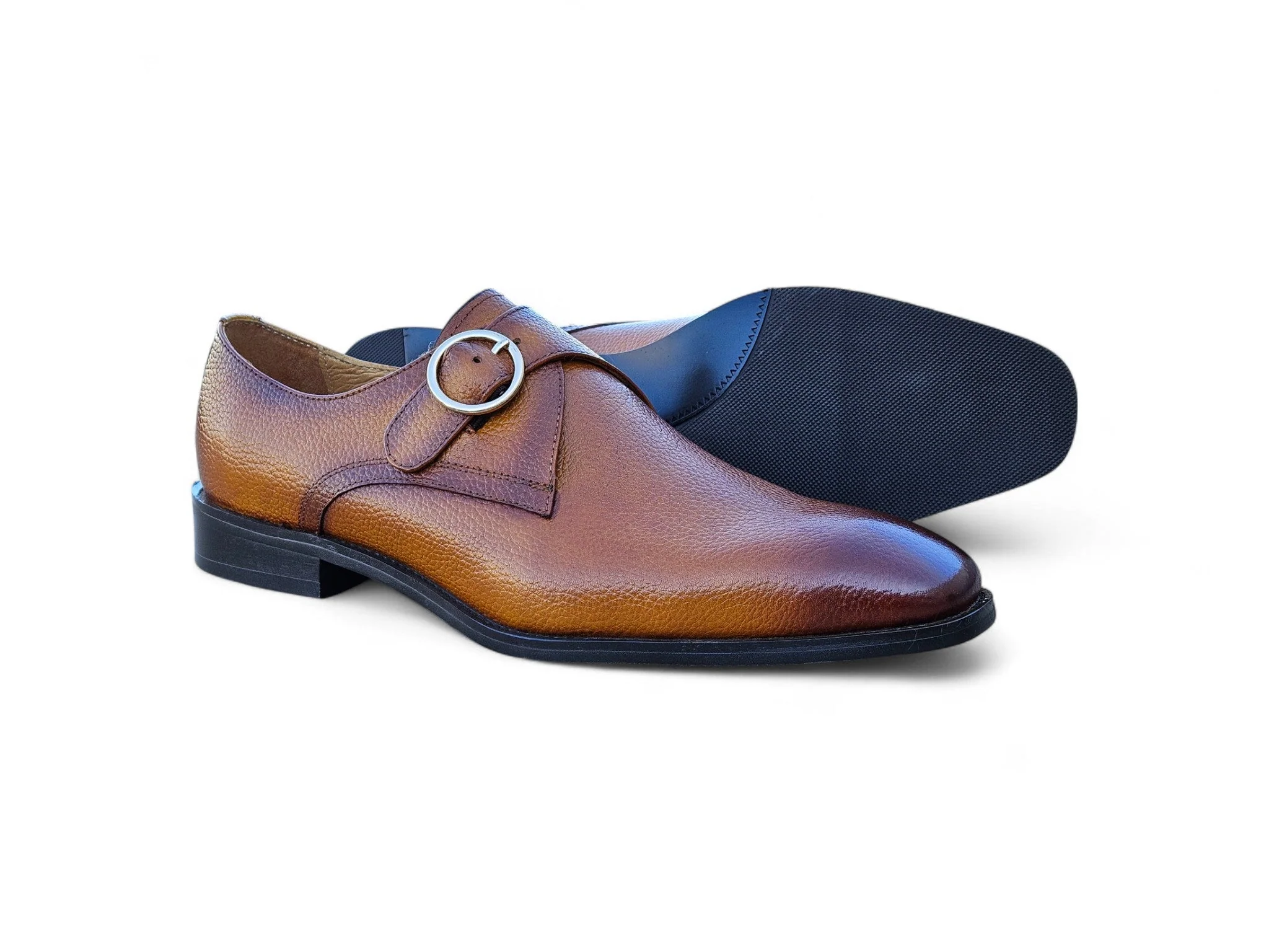 Single Monk Strap Plain Toe Shoes - Image 14