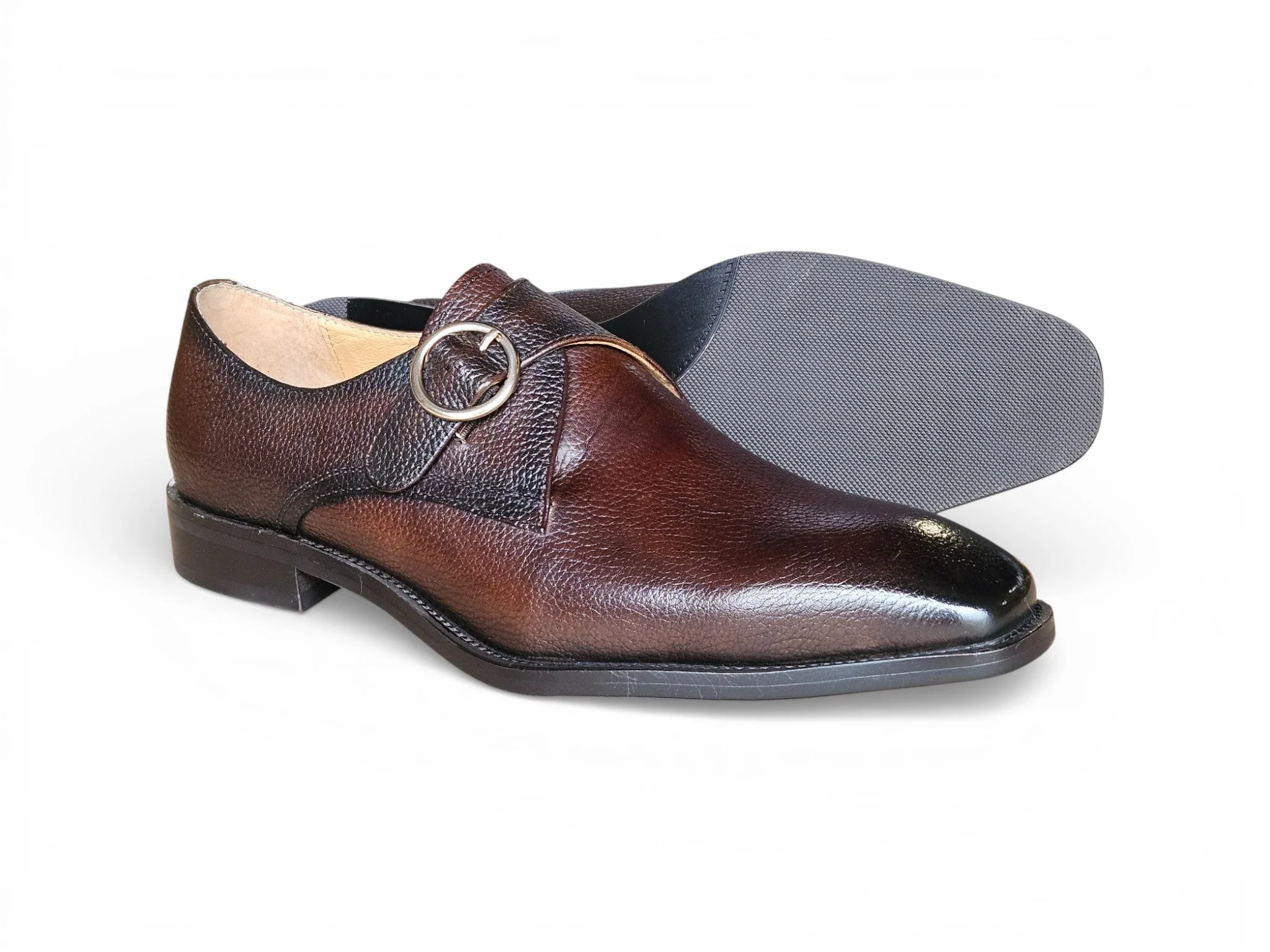 Single Monk Strap Plain Toe Shoes - Image 2