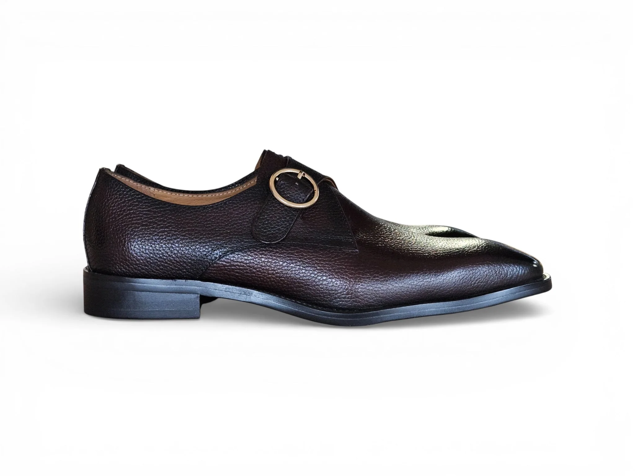 Single Monk Strap Plain Toe Shoes - Image 3