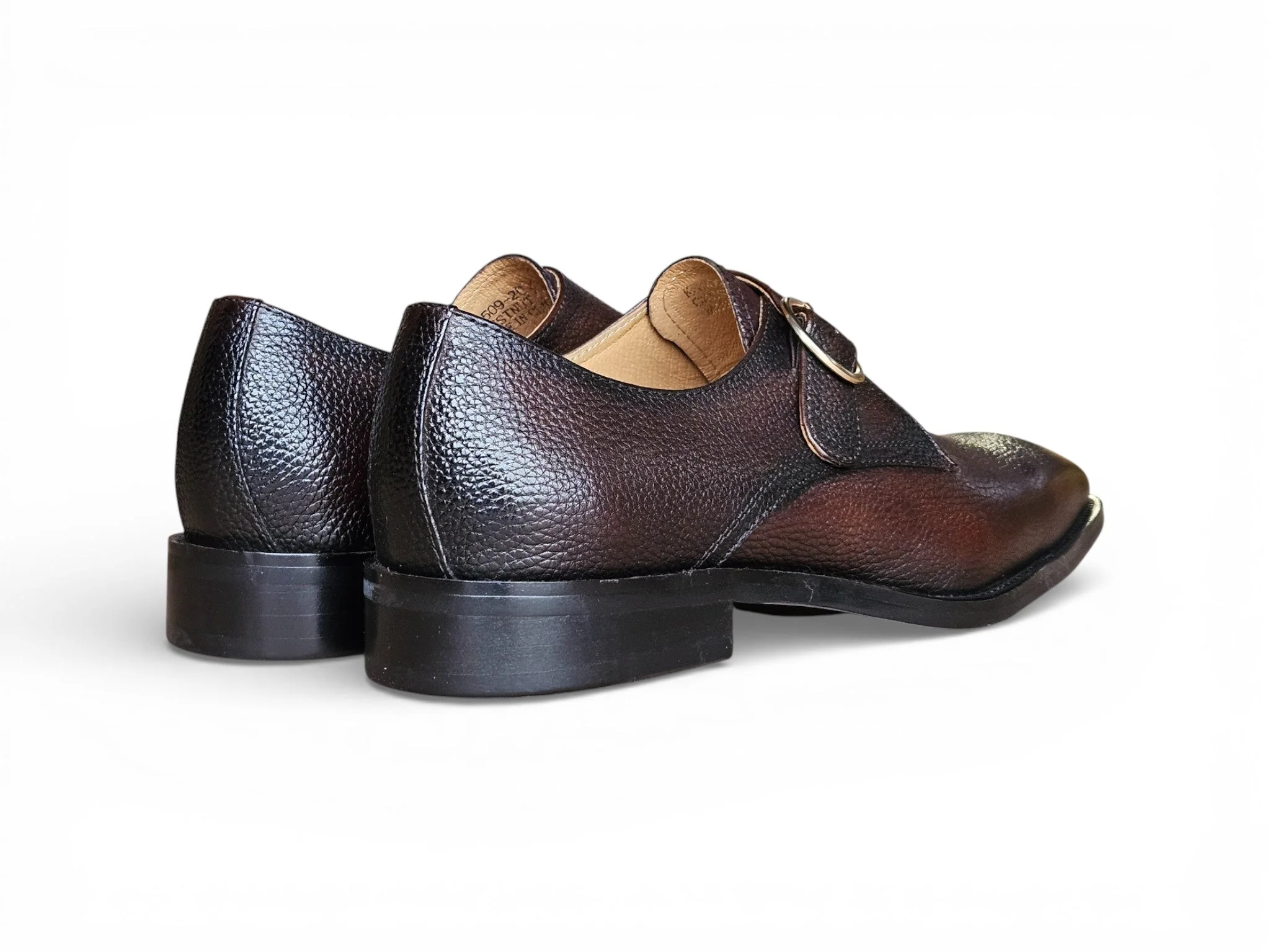 Single Monk Strap Plain Toe Shoes - Image 4