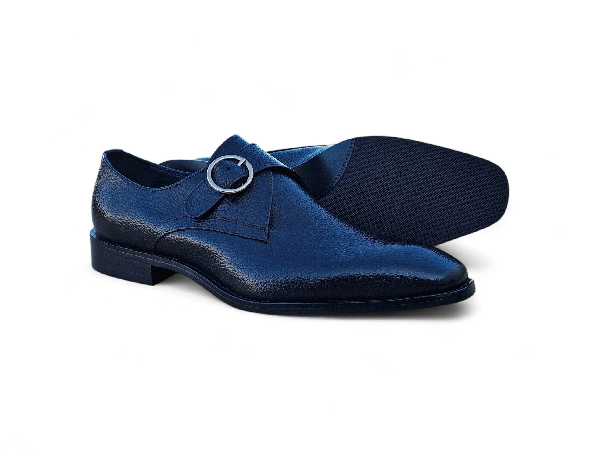 Single Monk Strap Plain Toe Shoes - Image 6