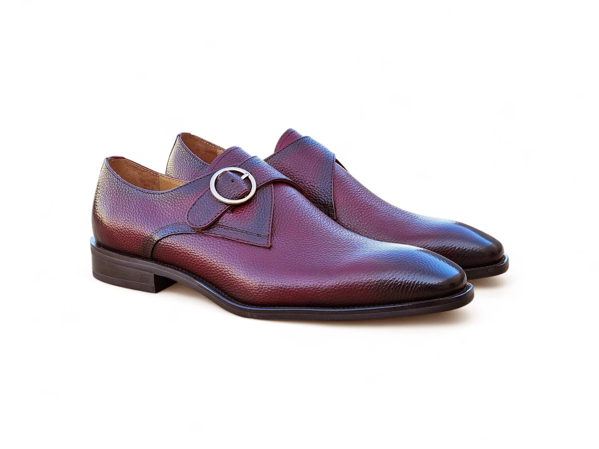 Single Monk Strap Plain Toe Shoes - Image 9